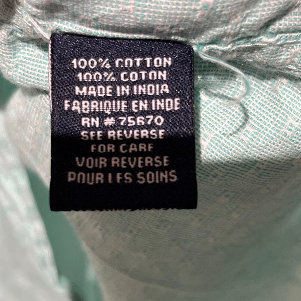 Nickel & Iron Men's Teal Textured 100% Cotton Short Sleeve Button Up Shirt Large - Picture 7 of 9